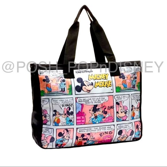DISNEY Parks Mickey and Minnie retro style comic Cartoon Tote Travel day bag - Picture 3 of 3